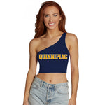 Quinnipiac Navy One Shoulder Top