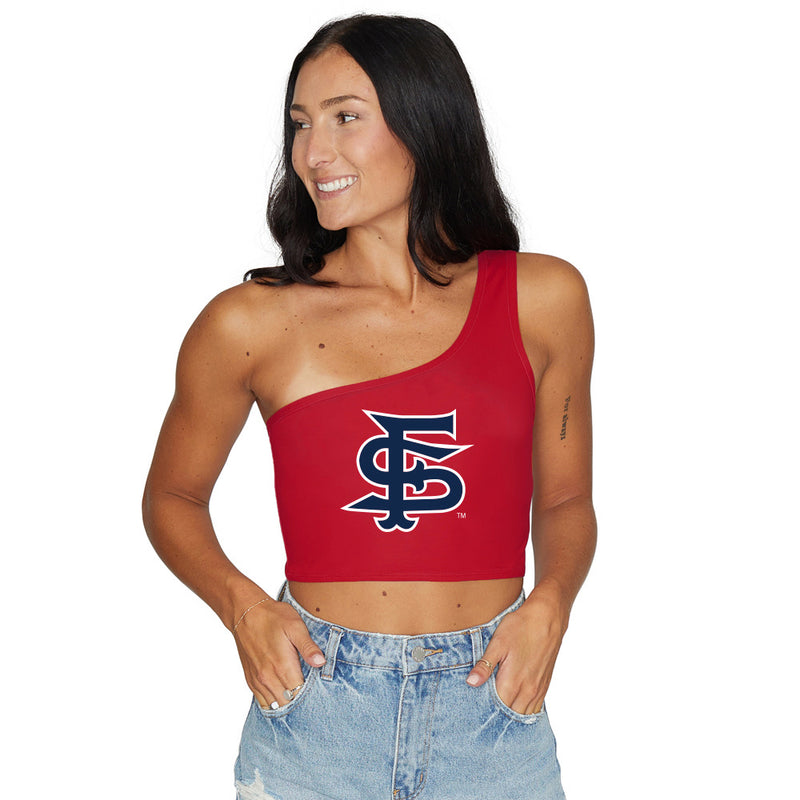 Fresno State Red One Shoulder Top