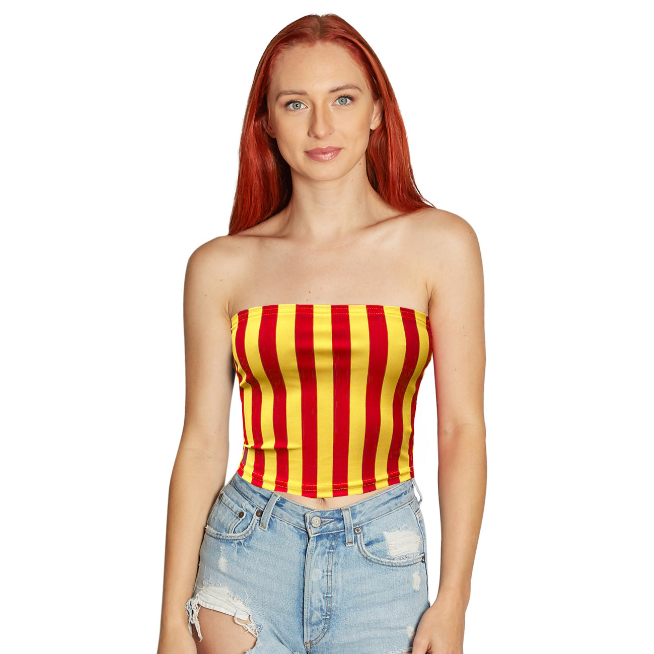 Red & Yellow Striped Tube Top – lojobands