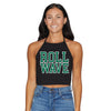 Tulane Roll Wave Black Halter Top