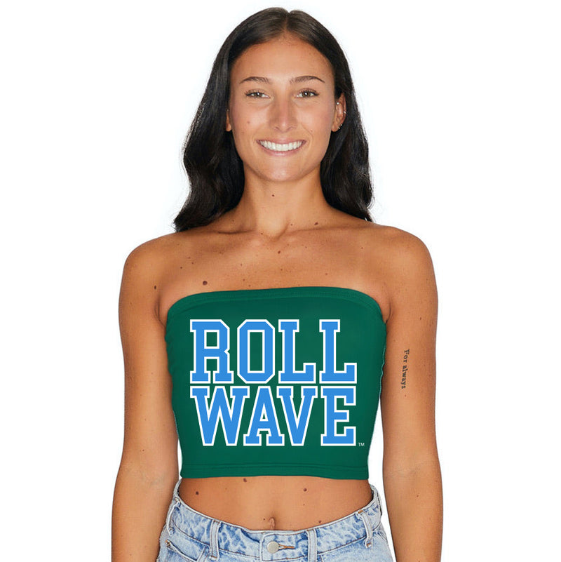 Tulane Roll Wave Green Tube Top
