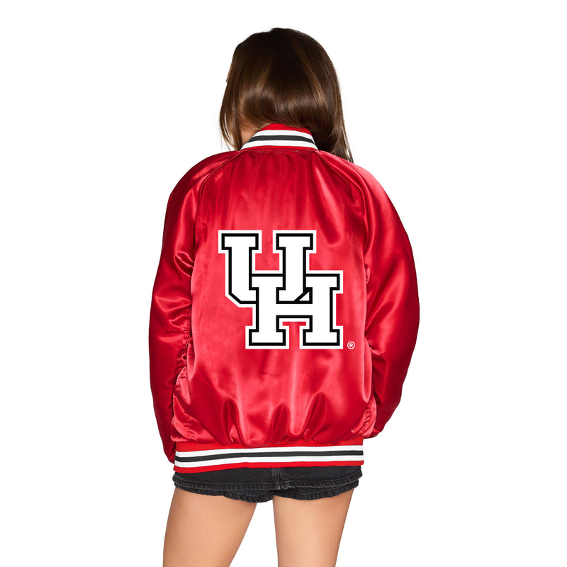 University of Houston Satin Letterman Bomber Jacket