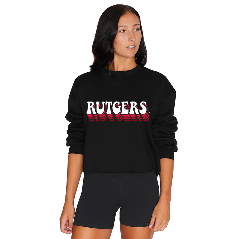 Rutgers Retro Black Crewneck