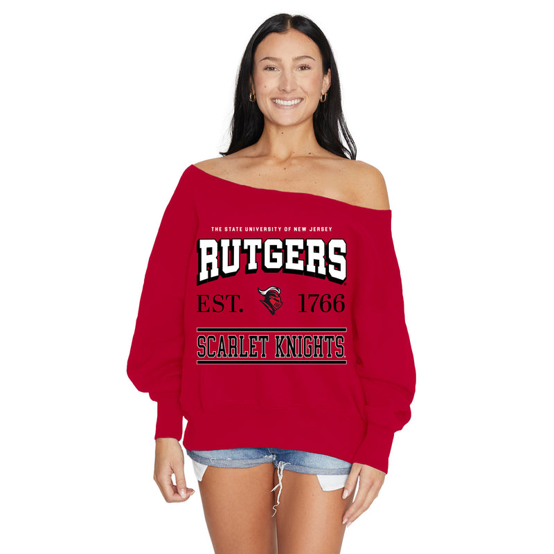 Rutgers Off the Shoulder Sweatshirt