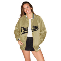 Purdue Satin Letterman Bomber Jacket