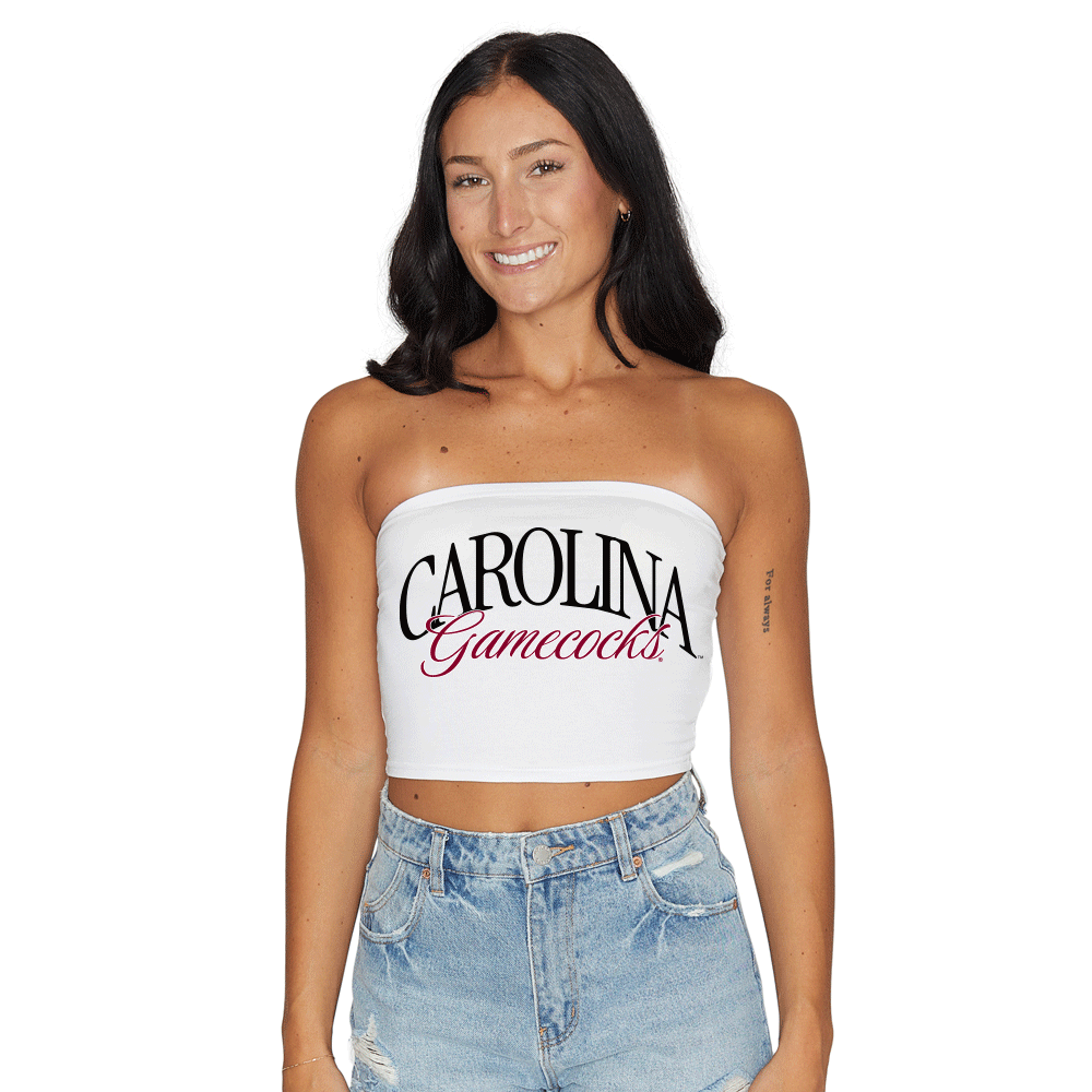 South Carolina Gamecocks White Tube Top