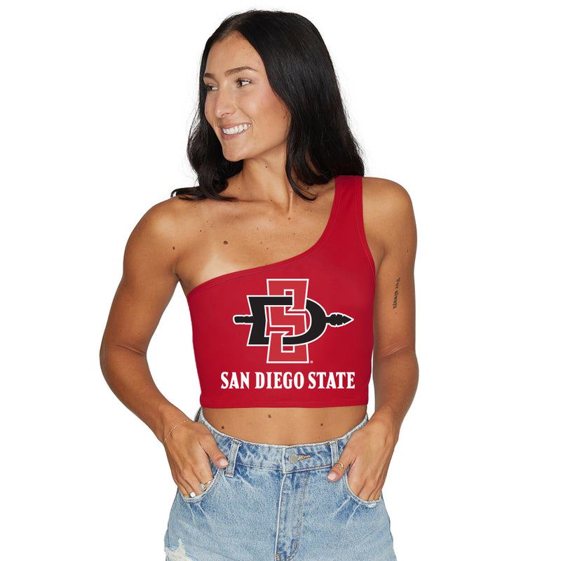 San Diego State Red One Shoulder Top