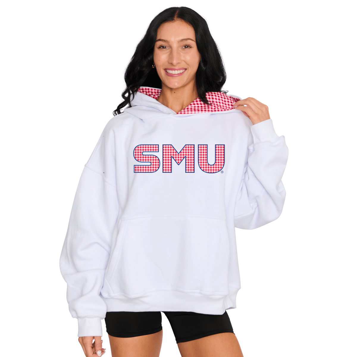 SMU Mustangs Gingham Hoodie