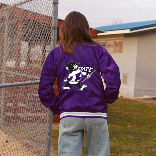 Kansas State Satin Letterman Bomber Jacket