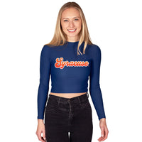 Syracuse Navy Mock Neck Top