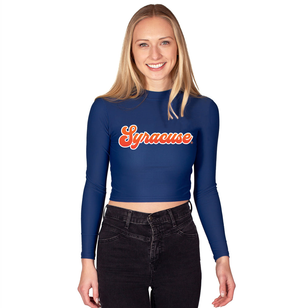 Syracuse Navy Mock Neck Top