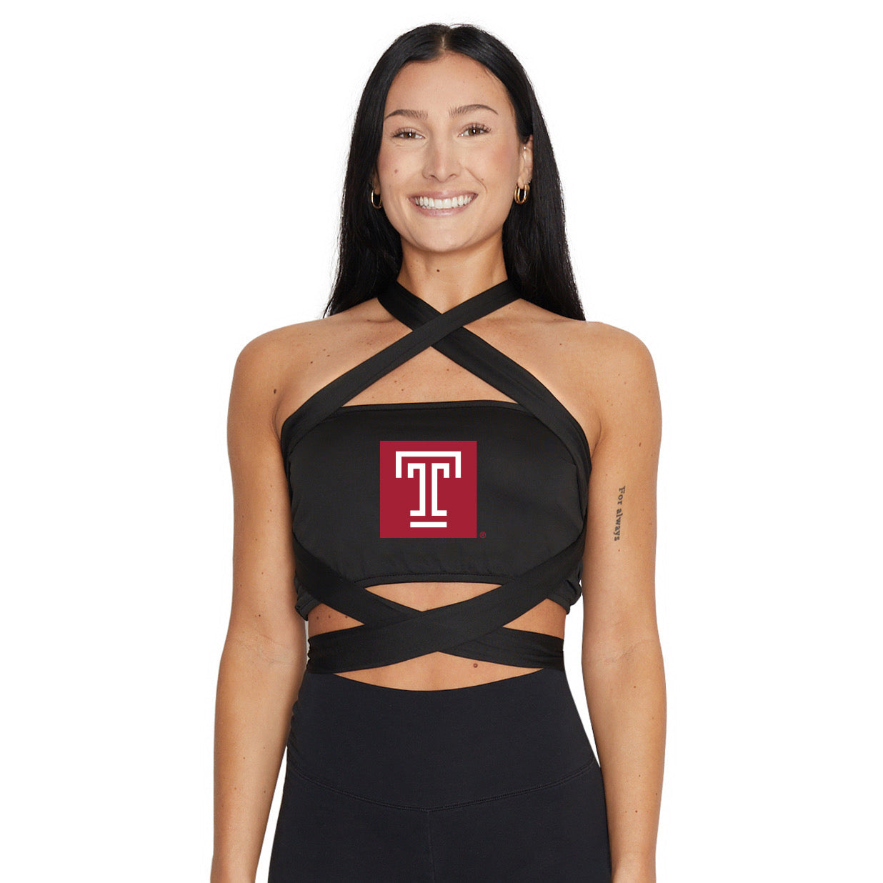 Temple Owls Black Multi Way Bandeau Top