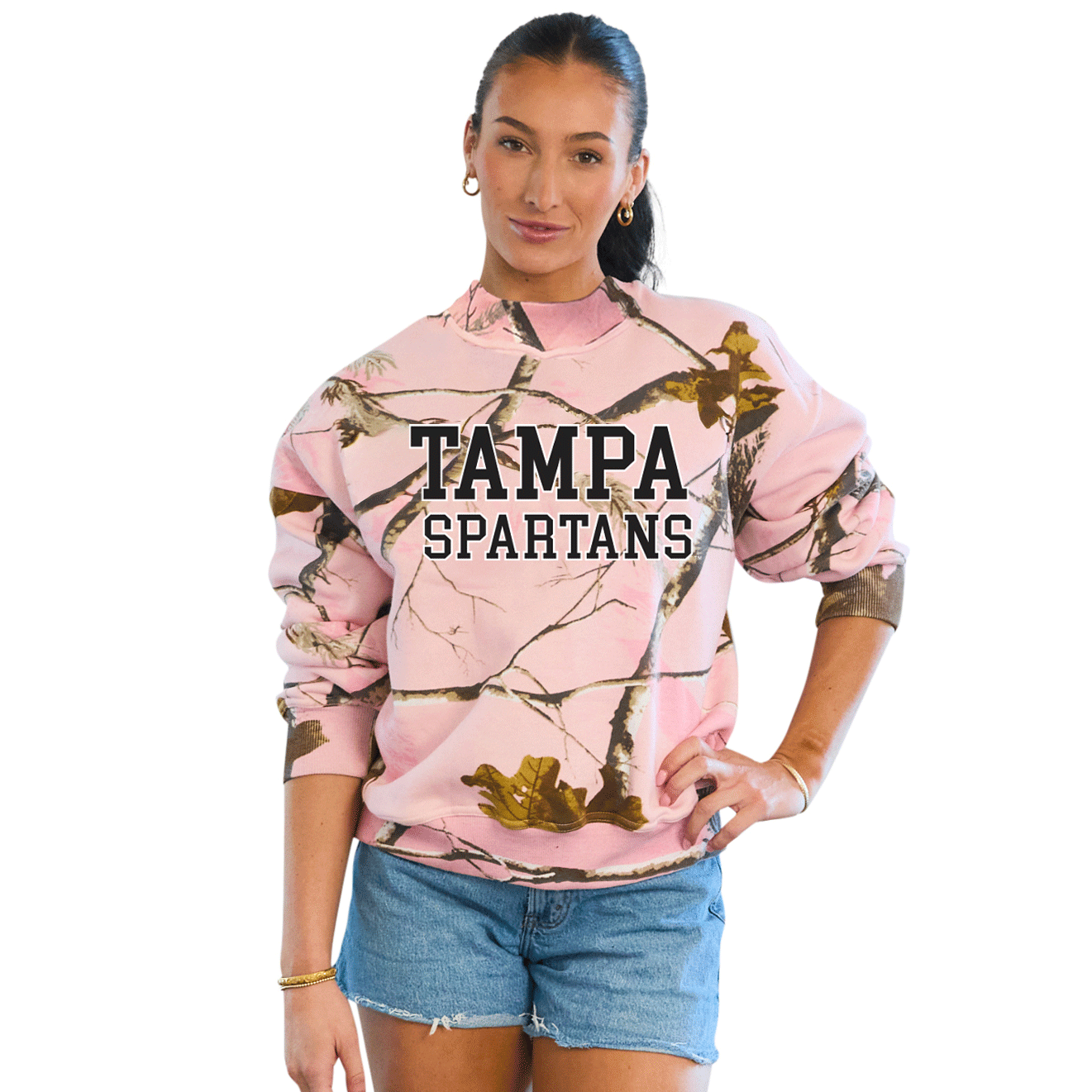 Tampa Spartans Camo Mock Neck Sweatshirt