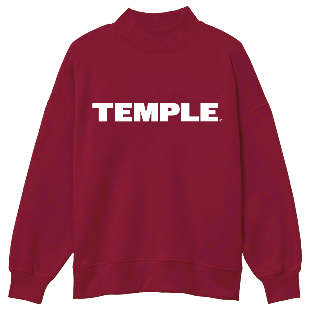Temple Owls Mock Neck Sweatshirt