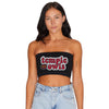 Temple Owls Black Bandeau Top