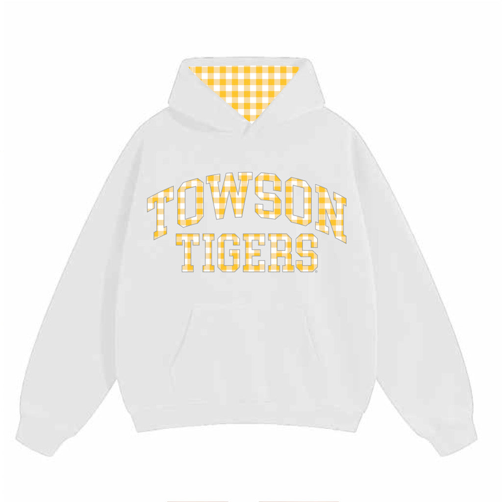 Towson White Gingham Hoodie