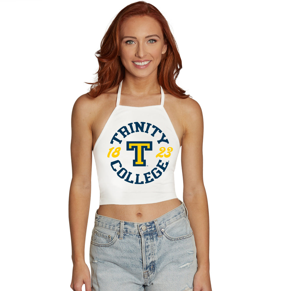 Trinity College White Halter Top