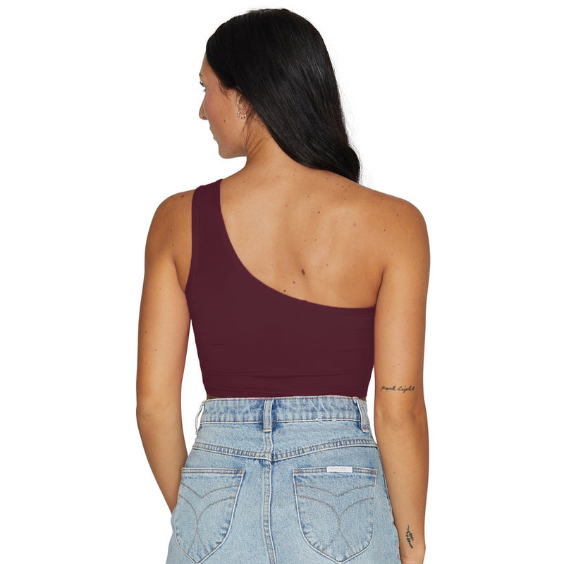 Texas State Maroon One Shoulder Top