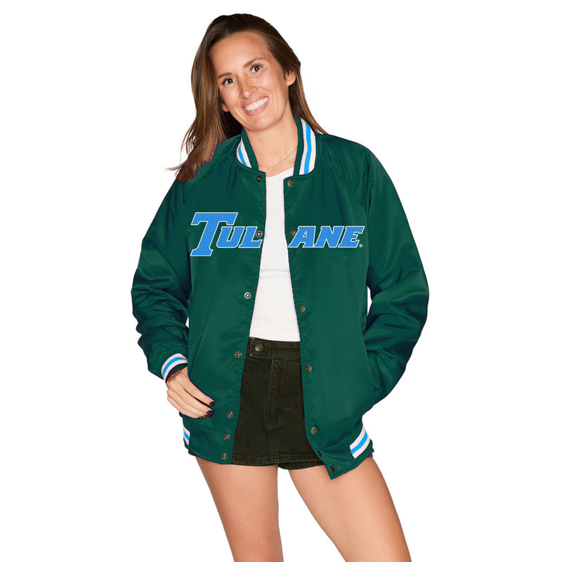 Tulane Satin Letterman Bomber Jacket