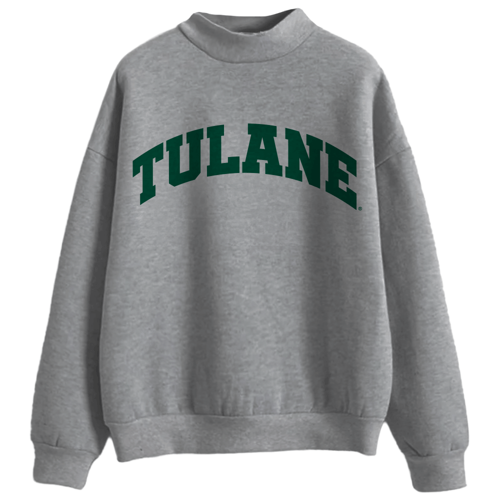 Tulane Gray Mock Neck Sweatshirt