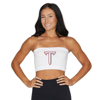 Troy University White Bandeau Top