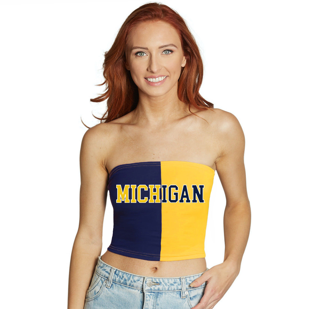 University of Michigan Two Tone Tube Top