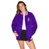 University at Albany Satin Letterman Bomber Jacket