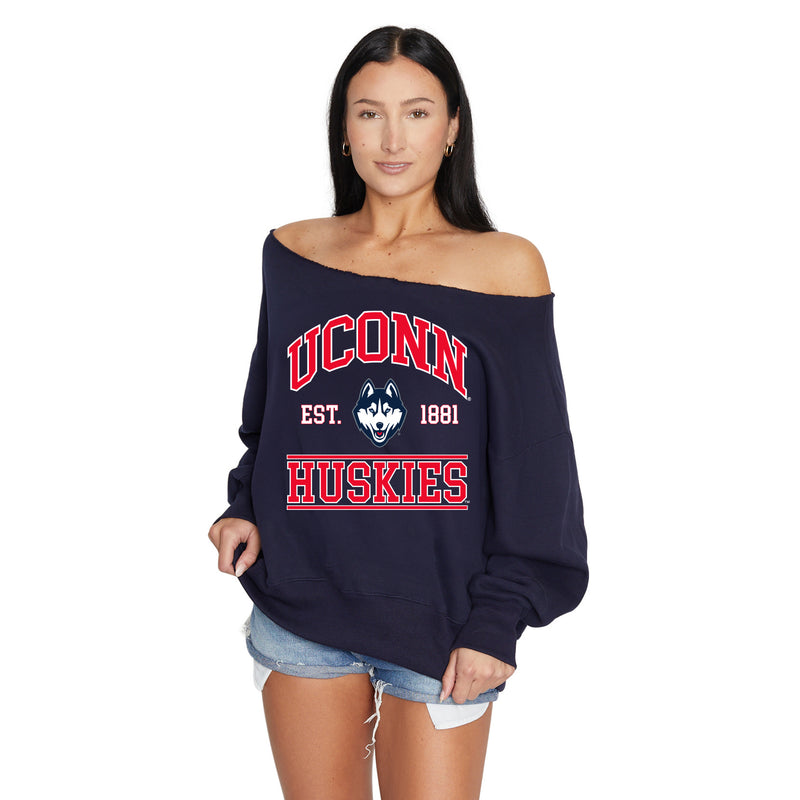 UConn Off the Shoulder Sweatshirt