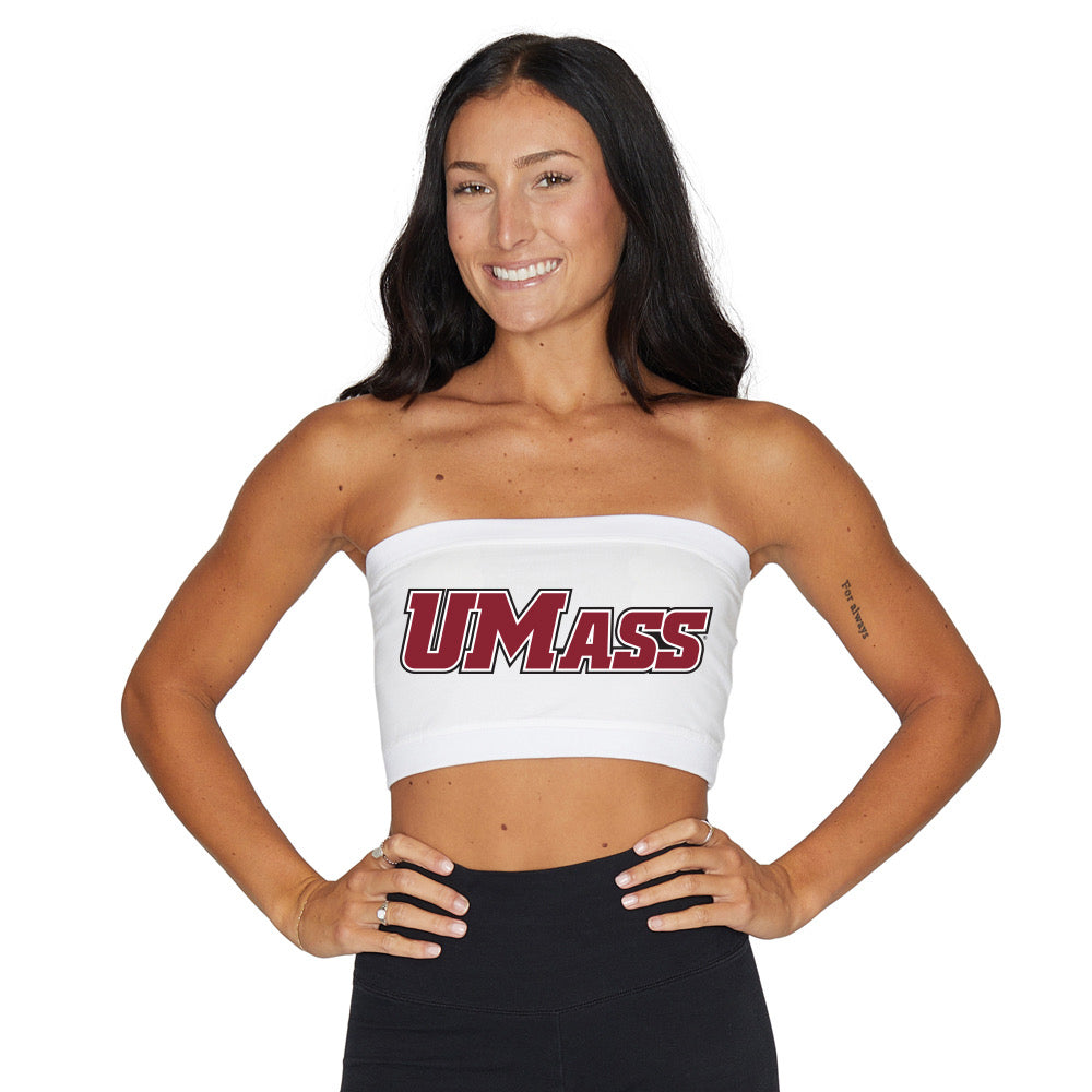 UMass White Bandeau Top