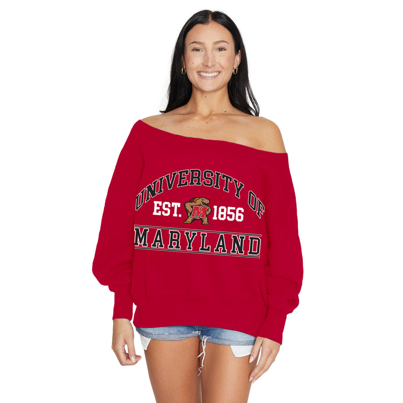Maryland Terps Off the Shoulder Sweatshirt