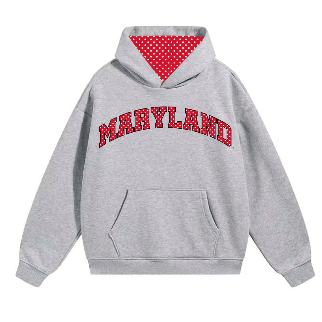 Maryland Terps Gray Polka Dot Hoodie