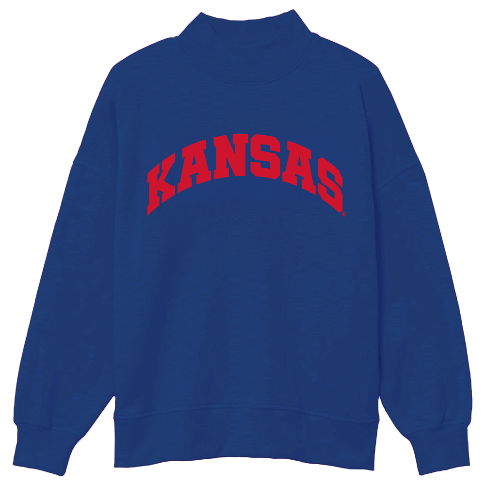 Kansas Jayhawks Mock Neck Sweatshirt