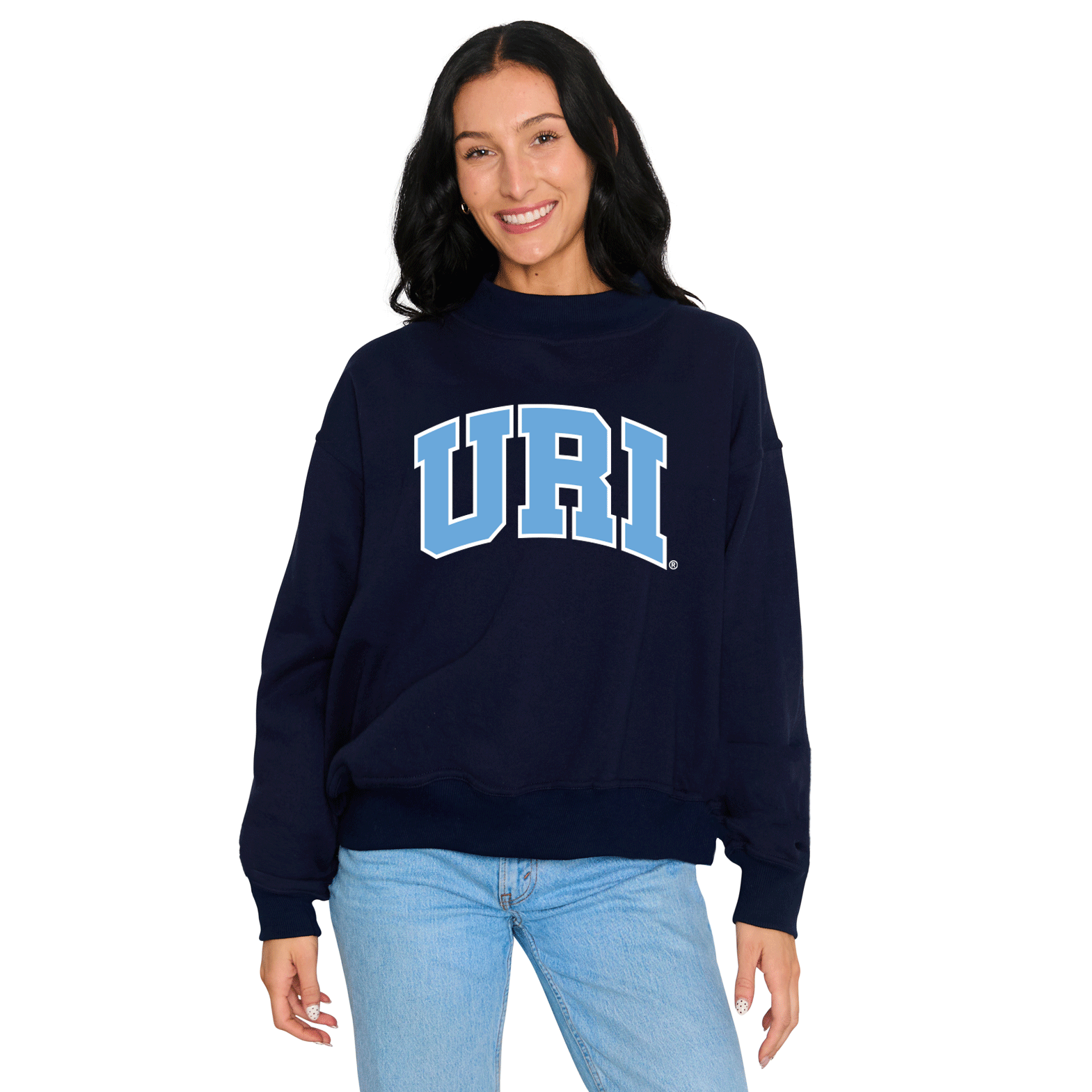 Rhode Island Rams Mock Neck Sweatshirt