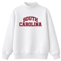 South Carolina Gamecocks White Mock Neck Sweatshirt