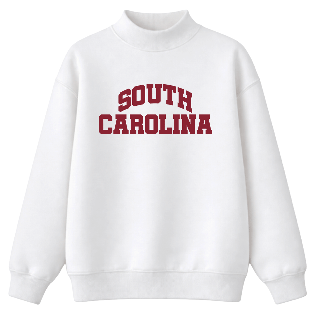 South Carolina Gamecocks White Mock Neck Sweatshirt