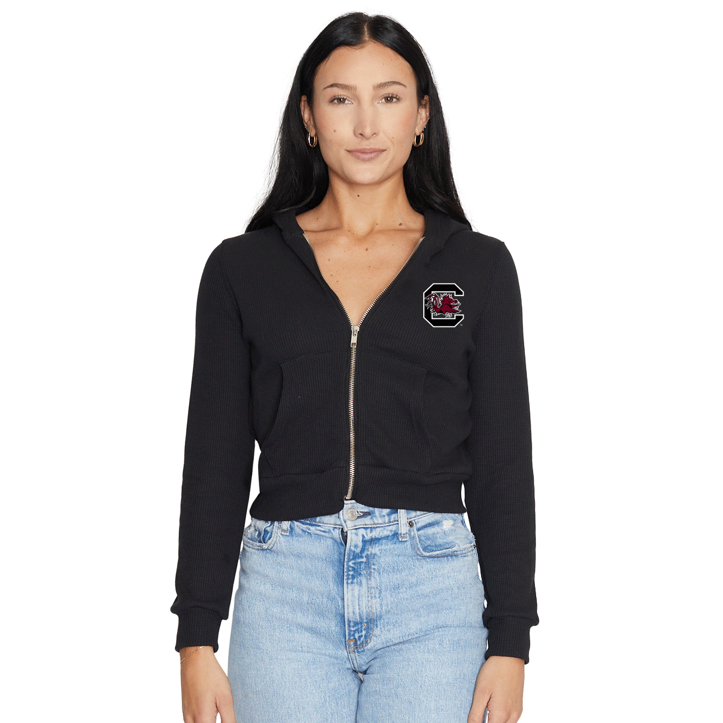 South Carolina Gamecocks Waffle Knit Zip Up Hoodie
