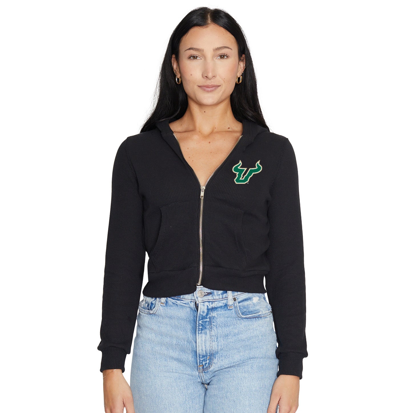 USF Waffle Knit Zip Up Hoodie
