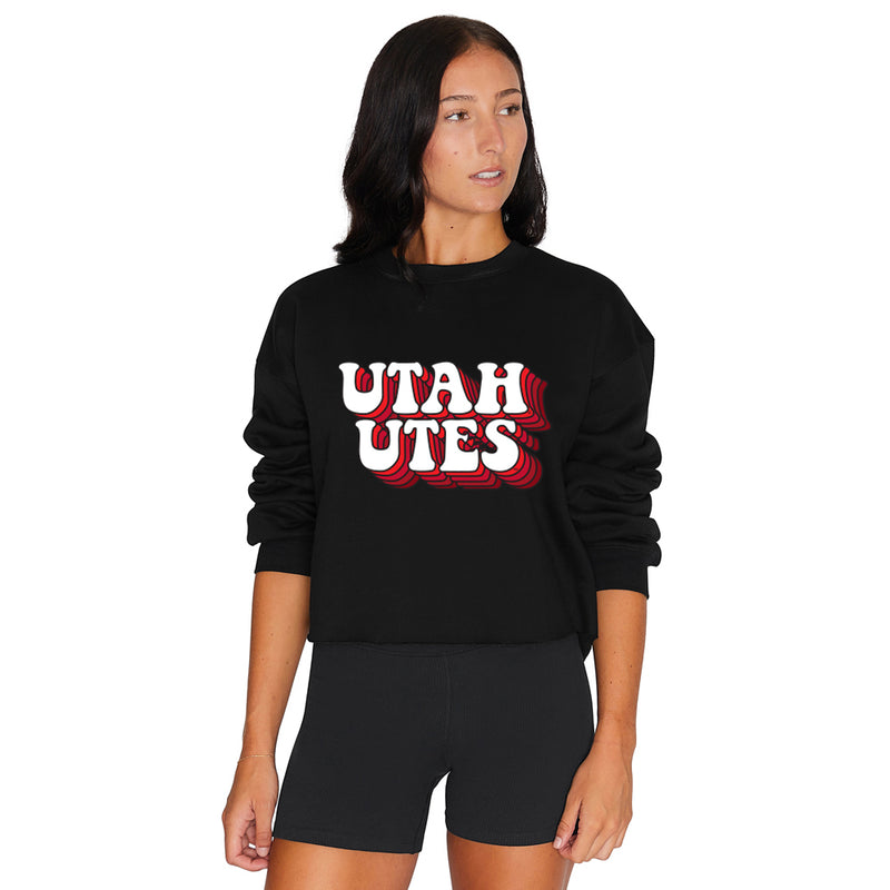 Utah Retro Black Crewneck