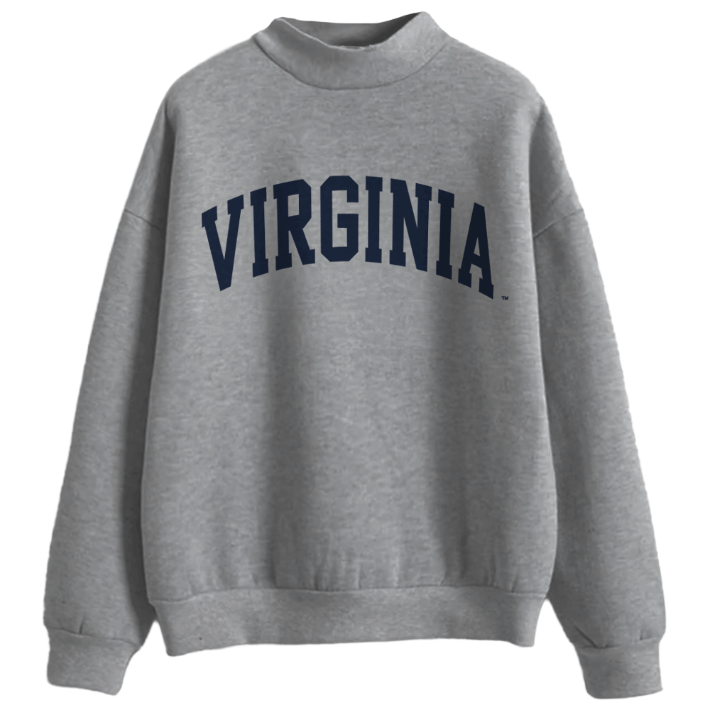 Virginia Cavaliers Gray Mock Neck Sweatshirt