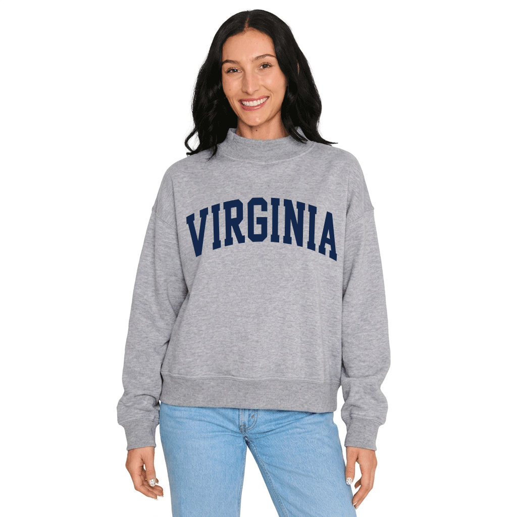 Virginia Cavaliers Gray Mock Neck Sweatshirt