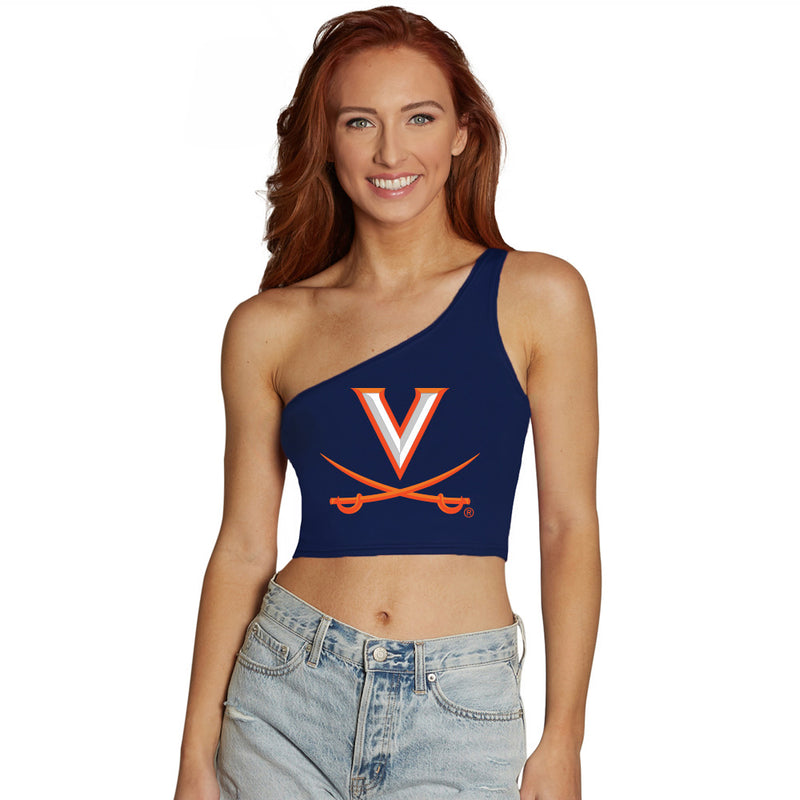 Virginia Cavaliers Navy One Shoulder Top