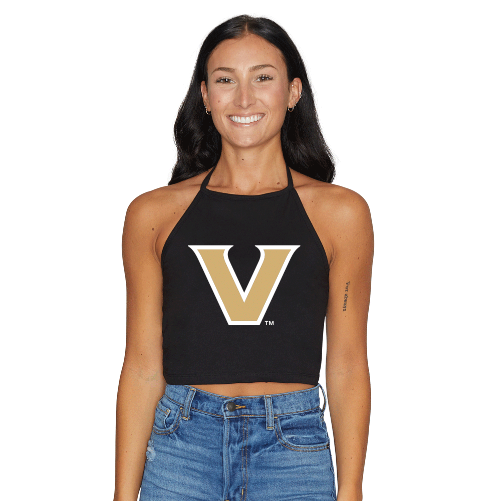 Vanderbilt Black Halter Top