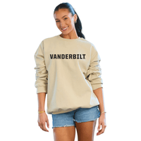 Vanderbilt Embroidered Taupe Crewneck