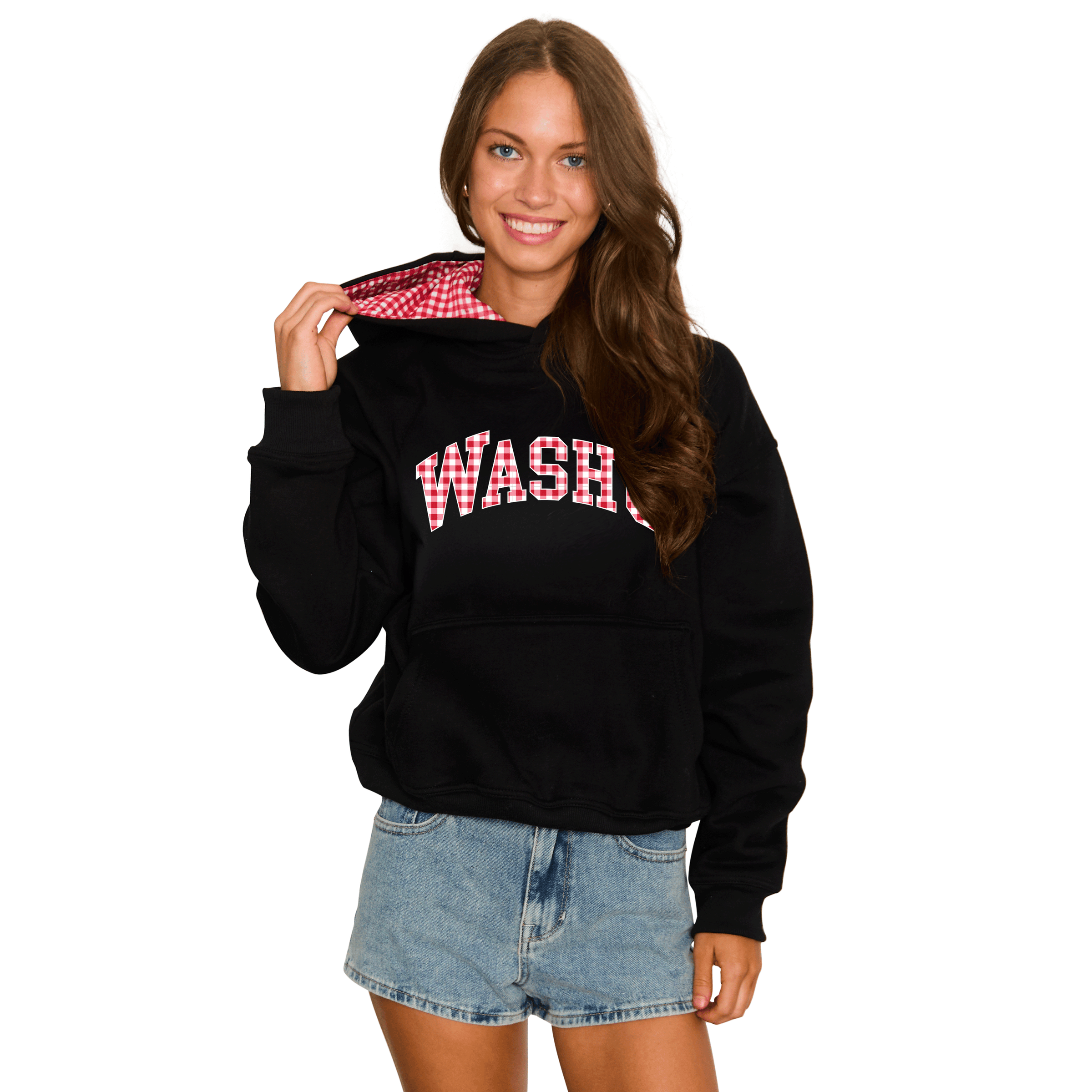 WashU Gingham Hoodie