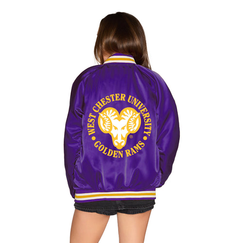 West Chester Satin Letterman Bomber Jacket