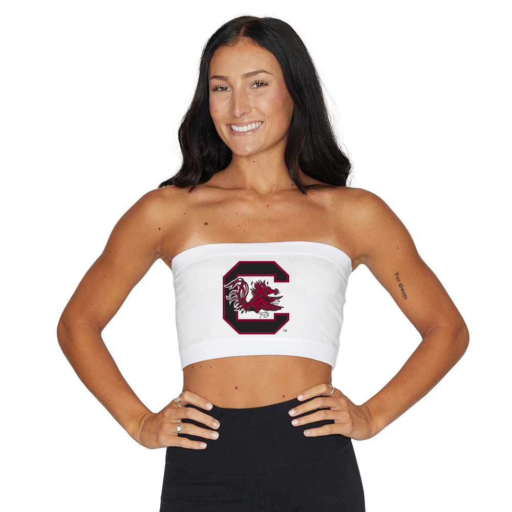 South Carolina Gamecocks White Bandeau Top