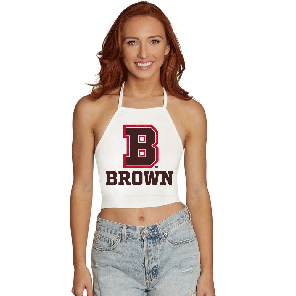 Brown University White Halter Top
