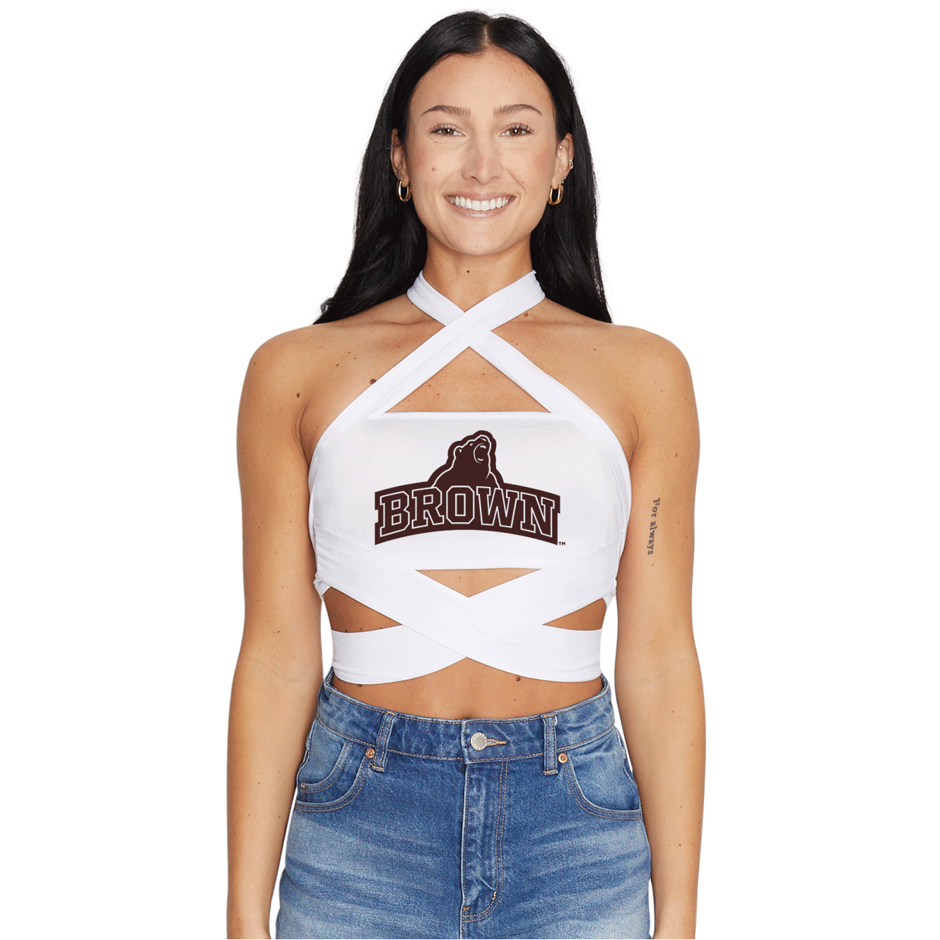 Brown University White Way Bandeau Top