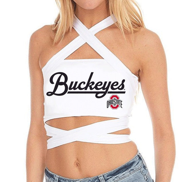 Ohio State OSU Buckeyes White Multi Way Bandeau