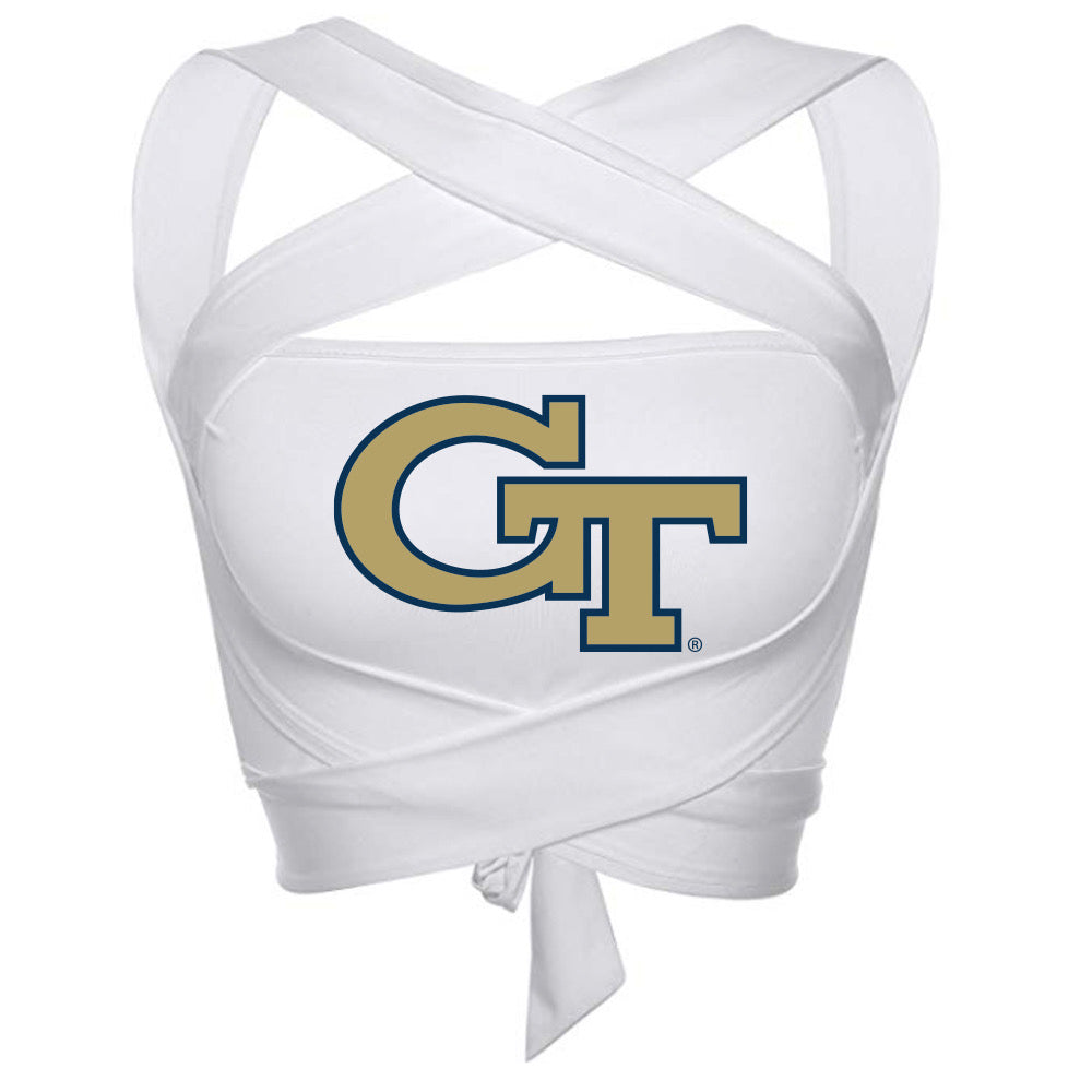 Georgia Tech White Multi Way Bandeau Top